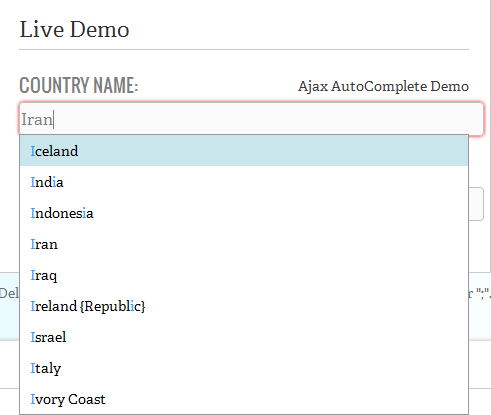 Ajax Autocomplete Jquery Example
