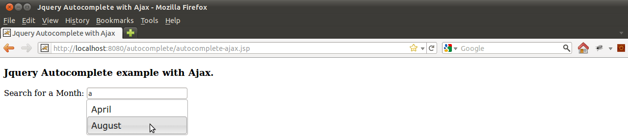 Ajax Autocomplete Jquery Example