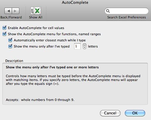 Autocomplete Excel 2010 Drop Down List