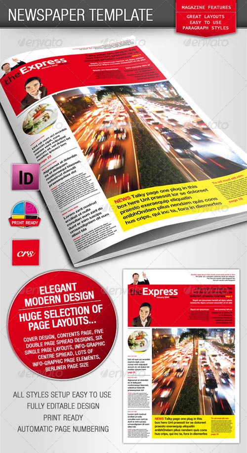 Newspaper Layout Template Indesign